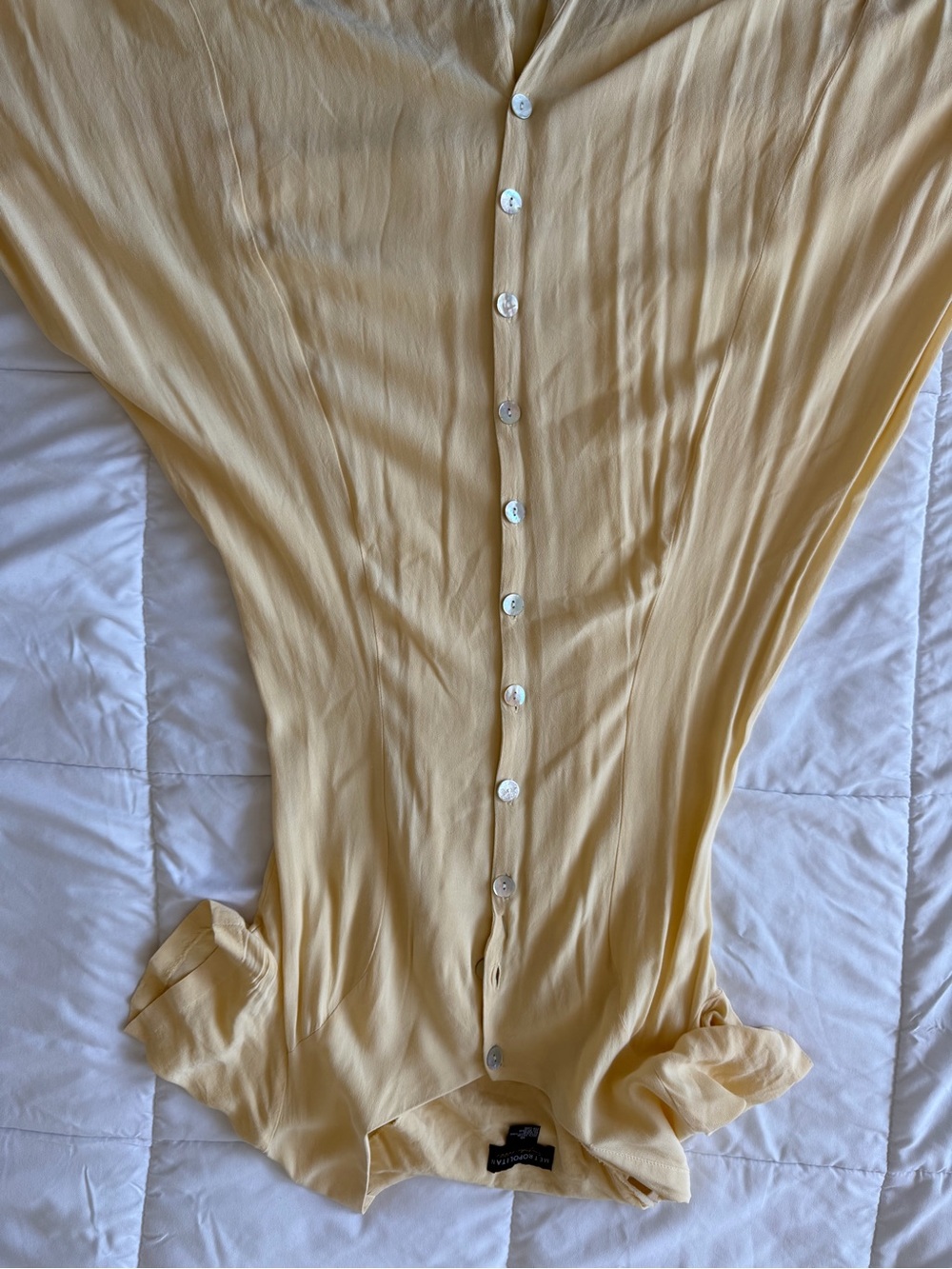 Light Yellow Button-Through Women's Dress
